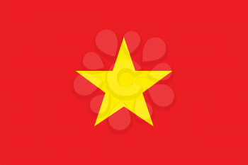 Flag of Vietnam. Rectangular shape icon on white background, vector illustration.