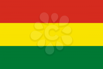 Flag of Bolivia. Rectangular shape icon on white background, vector illustration.