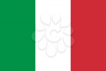Flag of Italy. Rectangular shape icon on white background, vector illustration.