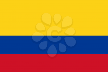 Flag of Colombia. Rectangular shape icon on white background, vector illustration.