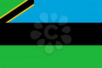 Flag of Zanzibar. Rectangular shape icon on white background, vector illustration.