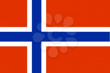 Flag of Norway. Rectangular shape icon on white background, vector illustration.