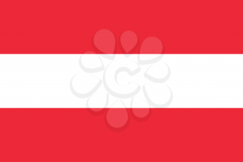 Flag of Austria. Rectangular shape icon on white background, vector illustration.