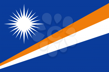 Flag of Marshall Islands. Rectangular shape icon on white background, vector illustration.