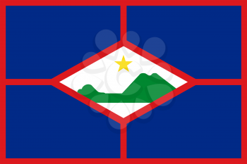 Flag of Sint Eustatius. Rectangular shape icon on white background, vector illustration.