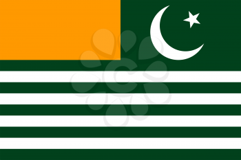 Flag of Azad Kashmir. Rectangular shape icon on white background, vector illustration.