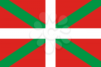 Flag of Basque. Rectangular shape icon on white background, vector illustration.