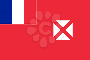 Flag of Wallis and Futuna. Rectangular shape icon on white background, vector illustration.