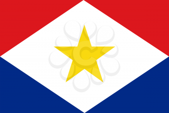 Flag of Saba. Rectangular shape icon on white background, vector illustration.