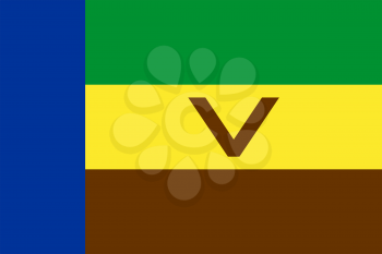 Flag of Venda. Rectangular shape icon on white background, vector illustration.