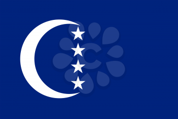 Flag of Autonomous Island of Grande Comore. Rectangular shape icon on white background, vector illustration.