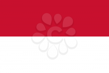 Flag of Monaco. Rectangular shape icon on white background, vector illustration.
