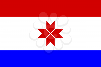 Flag of Mordovia. Rectangular shape icon on white background, vector illustration.