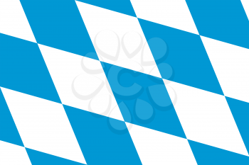 Flag of Bavaria. Rectangular shape icon on white background, vector illustration.