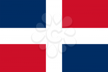 Flag of Dominican Republic. Rectangular shape icon on white background, vector illustration.