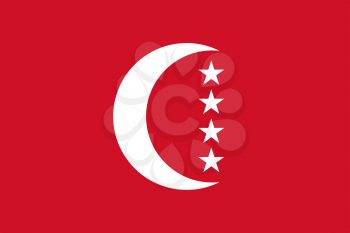 Flag of Anjouan. Rectangular shape icon on white background, vector illustration.