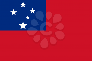 Flag of Samoa. Rectangular shape icon on white background, vector illustration.