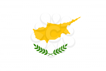 Flag of Cyprus. Rectangular shape icon on white background, vector illustration.
