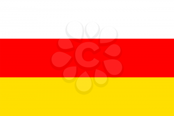 Flag of South Ossetia. Rectangular shape icon on white background, vector illustration.