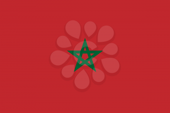 Flag of Morocco. Rectangular shape icon on white background, vector illustration.