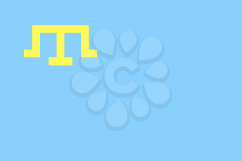 Flag of crimean tatar people. Rectangular shape icon on white background, vector illustration.