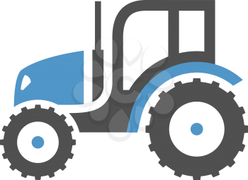 Tractor - gray blue icon isolated on white background