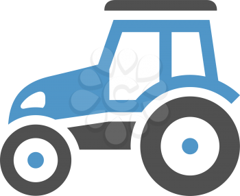 Tractor - gray blue icon isolated on white background