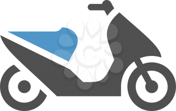 Scooter - gray blue icon isolated on white background