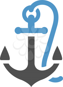 Anchor - gray blue icon isolated on white background