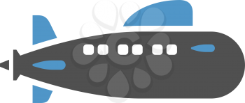 Submarine - gray blue icon isolated on white background