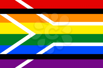 South Africa Gay vector flag or LGBT