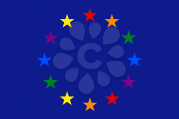 European Union Gay vector flag or LGBT