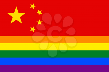 Chinese Gay vector flag or LGBT