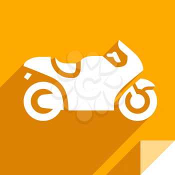 Motorcycle, transport flat icon, stickers square shapes, modern colors