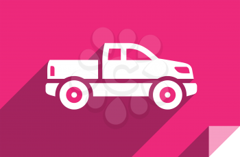 SUV, transport flat icon, sticker square shape, modern color