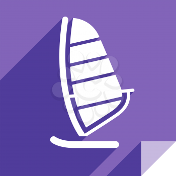 Windsurf, transport flat icon, sticker square shape, modern color