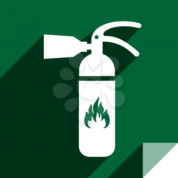 Fire extinguisher, transport flat icon, sticker square shape, modern color