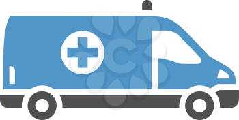Ambulance - gray blue icon isolated on white background
