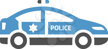 Police car - gray blue icon isolated on white background