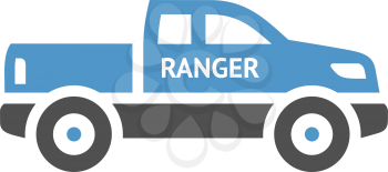 Ranger car - gray blue icon isolated on white background