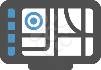 GPS navigator - gray blue icon isolated on white background