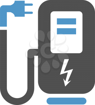 electro refuelling - gray blue icon isolated on white background