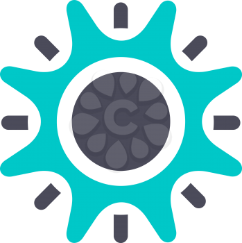 Sun, gray turquoise icon on a white background