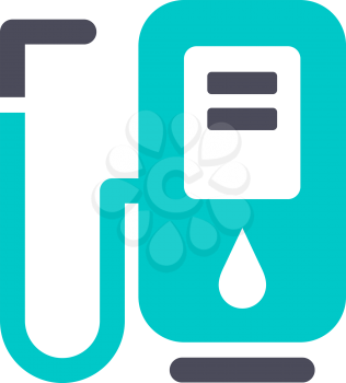 Filling station icon, gray turquoise icon on a white background
