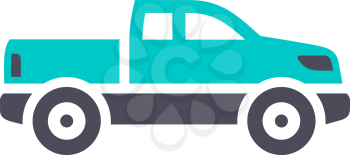 Car icon, gray turquoise icon on a white background