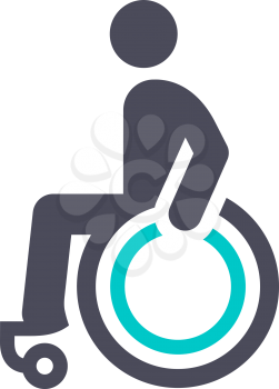 Disabled, gray turquoise icon on a white background