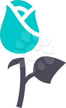 Rose, gray turquoise icon on a white background
