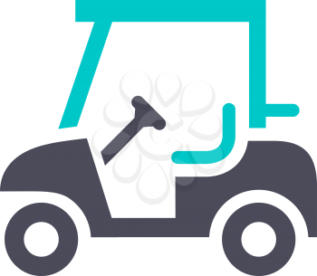 Golf cart, gray turquoise icon on a white background