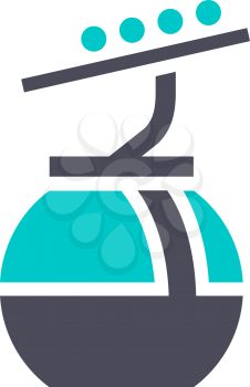 Cableway icon, gray turquoise icon on a white background