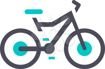 Bicycle icon, gray turquoise icon on a white background